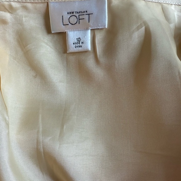 Loft Womens Skirt Officewear Linen Blend Embroidered Floral Cream Size 10 - Picture 6 of 10